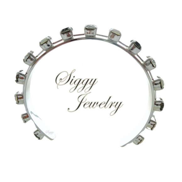 Jetsetter Cuff Bangle Bracelet made with Genuine Austrian Crystals in 6mm - Picture 3 of 7